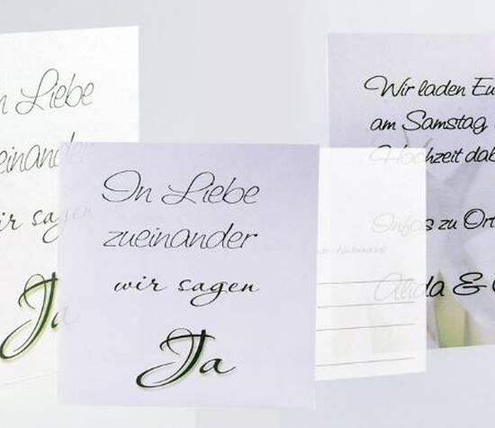 Beispiel: Hochzeitspapeterie, Foto: cardstyle.de.