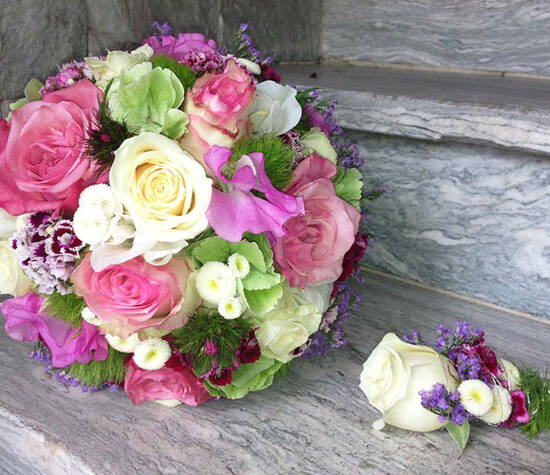Beispiel: Hochzeitsfloristik, Foto: Blumen Bachmann.