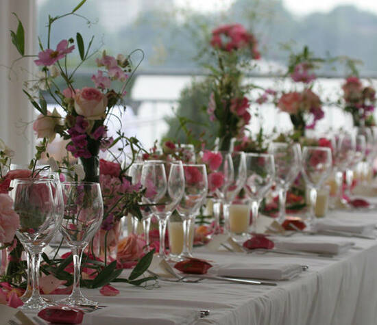 Beispiel: Dekoration Ihrer Hochzeitsfeier, Foto: Brunckhorst Catering.