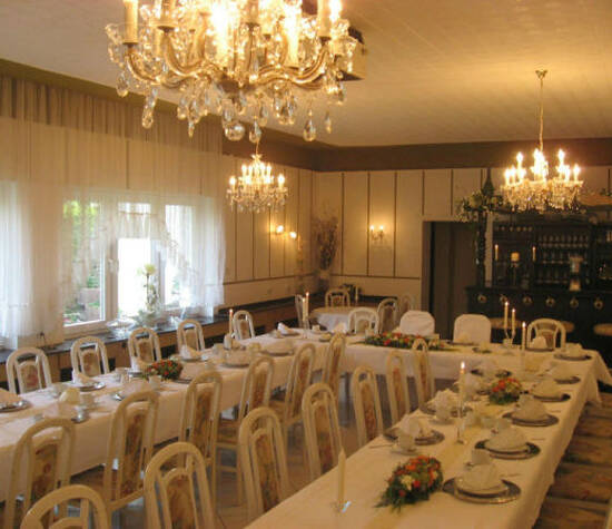 Beispiel: Bankett - Tischdekoration, Foto: Restaurant Rosenhof. 