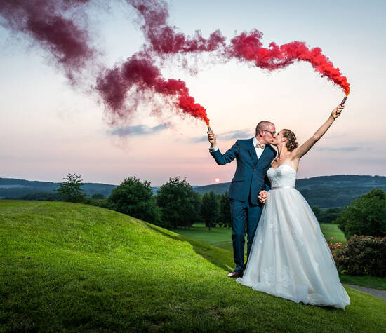 Hochzeitsfotos mit Rauch