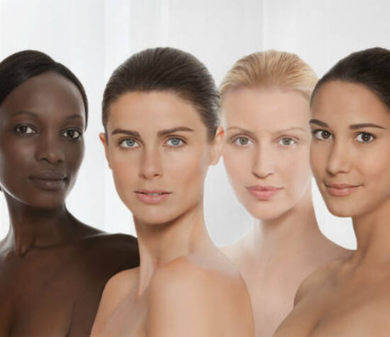 Beispiel: Verschiedene Hautlichttypen, Foto: skin biology center.
