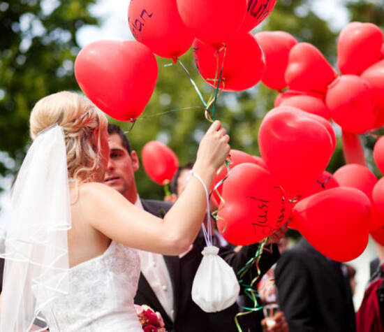Beispiel: Hochzeitsballons, Foto: BallonMOBIL.