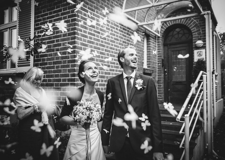 Hochzeitsfotos in schwarz-weiß von Hochzeitsfotografen aus ganz Deutschland