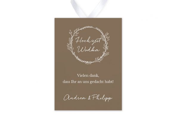 Hochzeitspapeterie Aufnahme mit stilisiertem Kranz Aufkleber & Etiketten Hochzeit