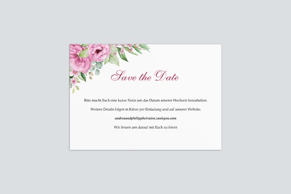 Hochzeitspapeterie Save the Date Paula Kiss