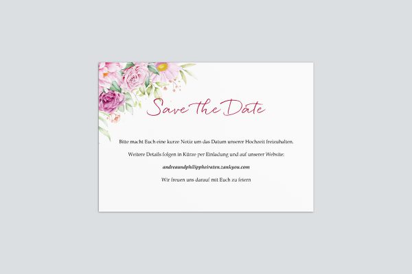 Hochzeitspapeterie Save the Date Paula Paradise