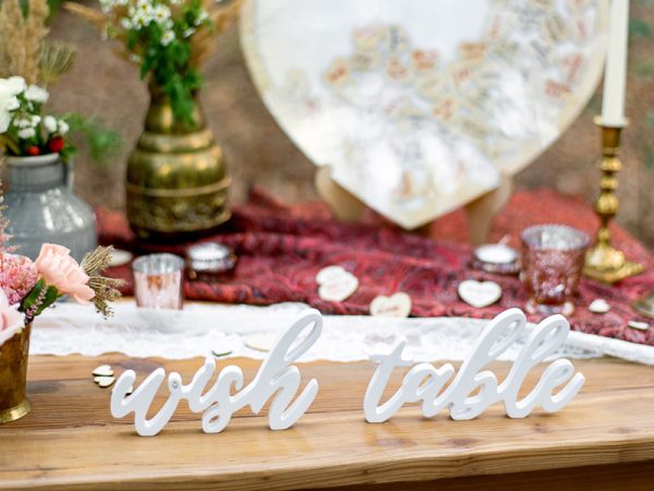 Hochzeitsdeko Holzschriftzug "Wish Table"
