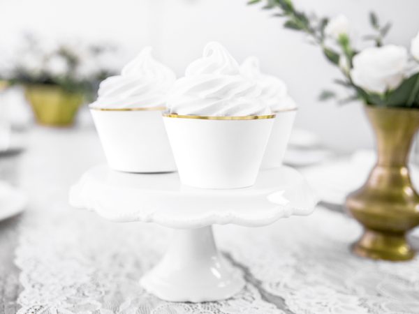 Babyshower Cupcake-Wrapper Weiß
