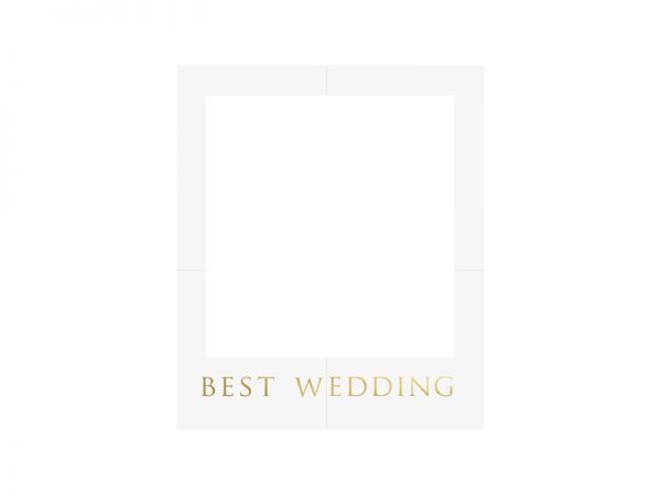 Dekoration Selfie Frame Kit Weiß mit Gold Lettering: "Best Wedding": Inklusive Zubehör