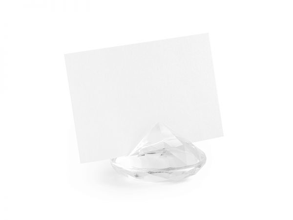 Dekoration Transparenter Kartenhalter in Diamantform: 10 Stück.