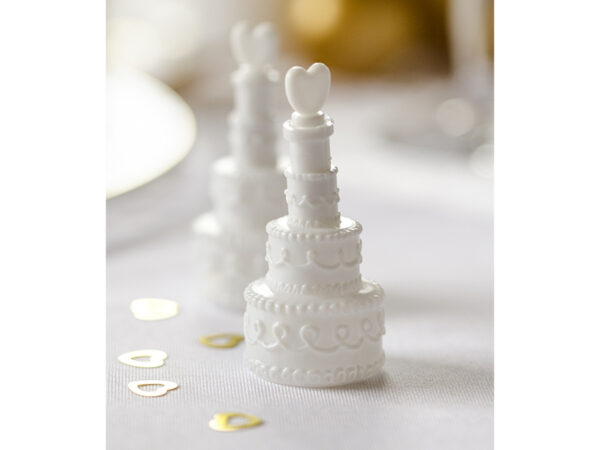 Dekoration Hochzeitstorte Pompero mit Herz Weiß Farbe: 48 Stück