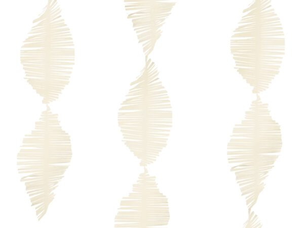 Dekoration Krepppapier-Streifen-Kranz in heller Cremefarbe: 3 Meter