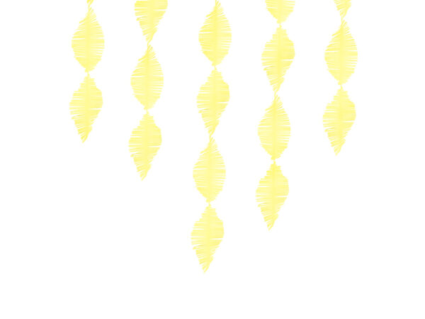 Dekoration Kranz aus gelben Krepppapierstreifen: 3 Meter