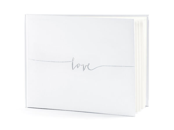 Dekoration Signierbuch "Liebe" Farbe Weiß und Silber