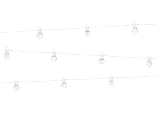 Beleuchtung Hochzeit Festoon Retro Led Lights mit runden gelben Glühbirnen und weißem Kabel: 5 m