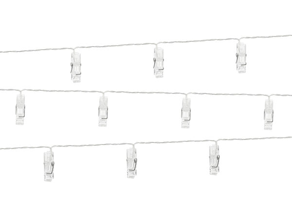 Beleuchtung Hochzeit Gelbe Led-Fotolichter mit transparenten Fotoklammern mit transparentem Kabel: 1,4 m