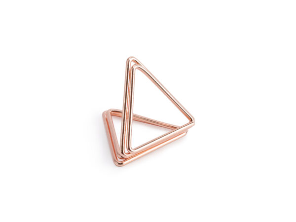 Dekoration Dreiecksförmiger Metallkartenhalter Rose Gold Farbe: 10 Stk.