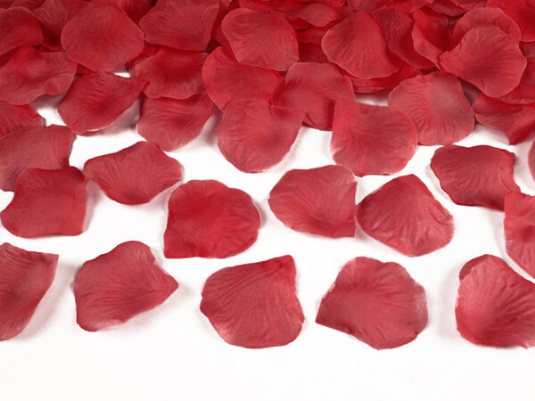 Dekoration Rote Stoffblütenblätter: 100 Stück.