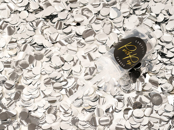 Dekoration Push Pop Metallic Konfettikanone: Farbe Silber