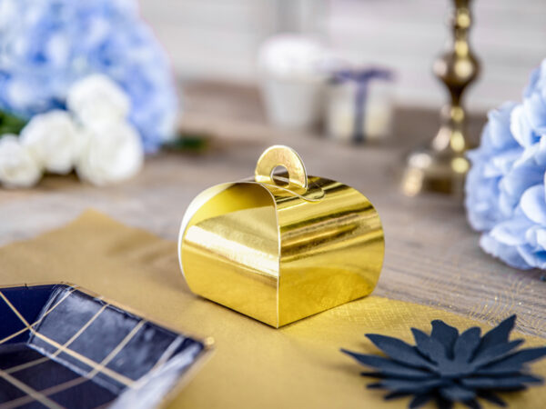 Boxen und Taschen Spiegeleffekt-Goldkarton: 10 Stück