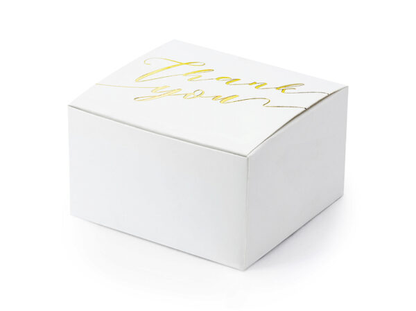Boxen und Taschen Dankeschön" Weiße quadratische Dankeschön-Box aus Karton: 10 Stück.