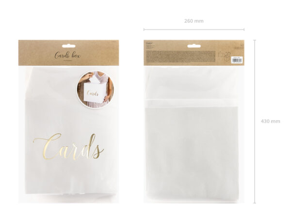 Dekoration Weiße Pappschachtel für Umschläge und Botschaften "Karten" Golden