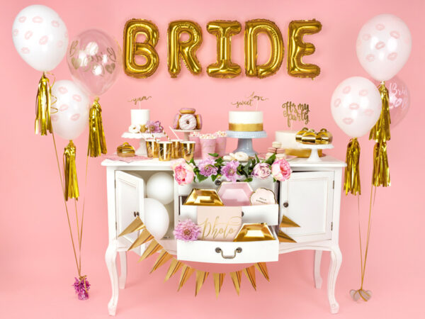 Junggesellinnenabschied Deko Bride to Be" Transparente Ballons für die Hochzeitsparty Farbe Gold: 50 Stück
