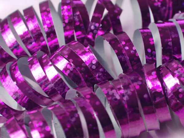 Dekoration Holographische Party Luftschlangen Rosa Farbe: 18 Stk.