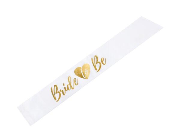 Brautzubehör Bridal Band Weiß und Gold Letters Bridal Dusche: "Bride To Be".