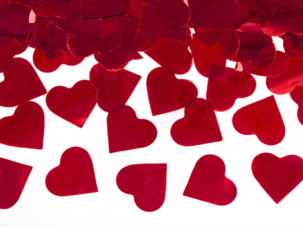 Dekoration Konfettikanone für Hochzeiten: Rote Herzen