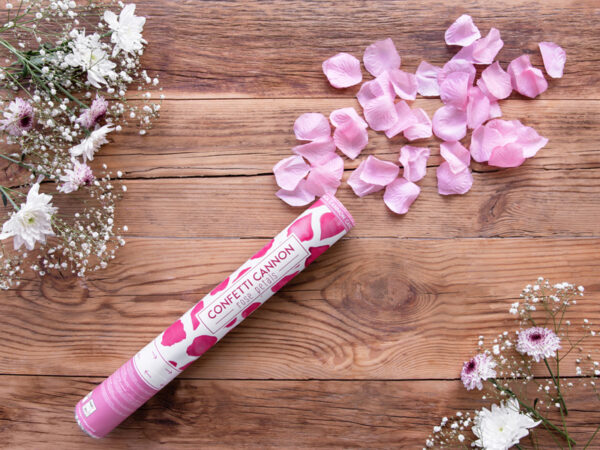 Dekoration Hochzeitskanone: Künstliche Rosenblüten in rosa Farbe
