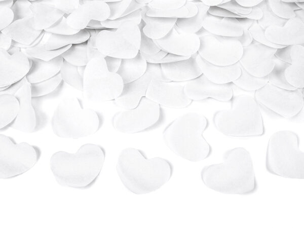 Dekoration Konfettikanone für Hochzeiten: Weiße Herzen