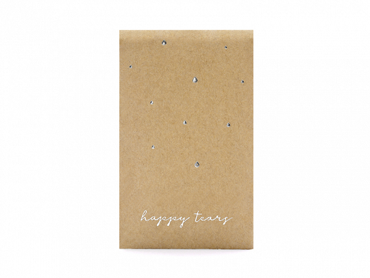 Brautzubehör Einwegtücher im Kraftpapierumschlag mit silberner Aufschrift "Happy Tear": 10 Stück.
