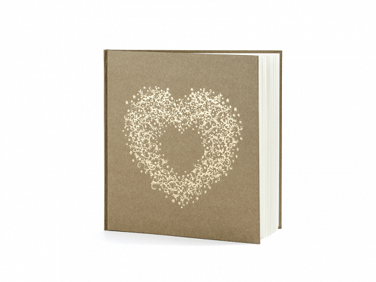 Dekoration Signaturbuch Herz aus goldenen Sternen Braun Farbe