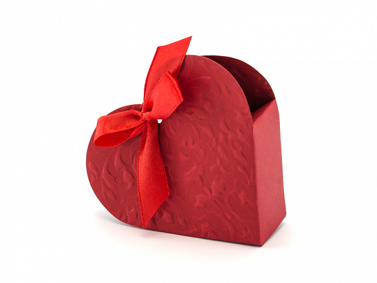 Boxen und Taschen Pappschachtel in roter Farbe und Herzform: 10 Stück.