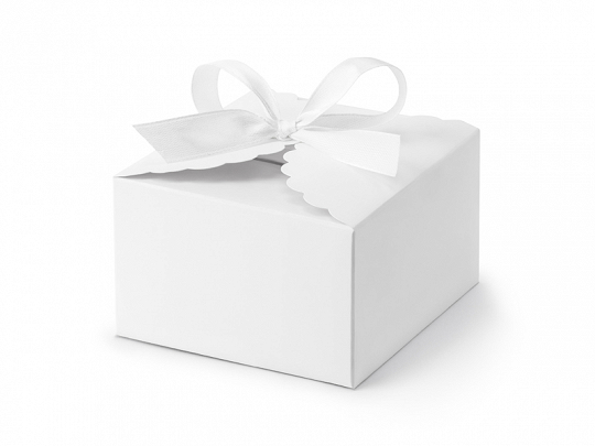 Boxen und Taschen Quadratische weiße wolkenförmige Pappschachtel: 10 Stück.