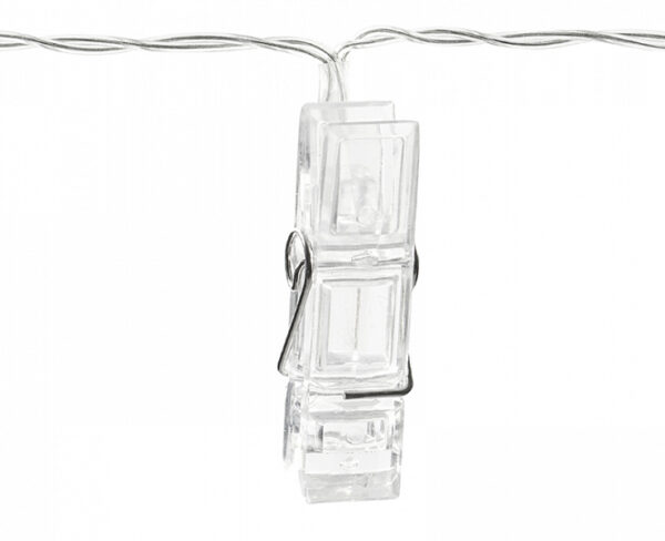 Hochzeitsdeko Gelbe Led-Fotolichter mit transparenten Fotoklammern mit transparentem Kabel: 1,4 m