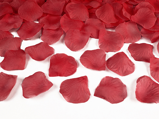 Hochzeitsdeko Rote Stoffblütenblätter: 100 Stück.