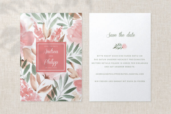 Hochzeitspapeterie Save the Date Elisa Kiss