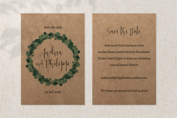 Hochzeitspapeterie Save the Date Angelina Kiss