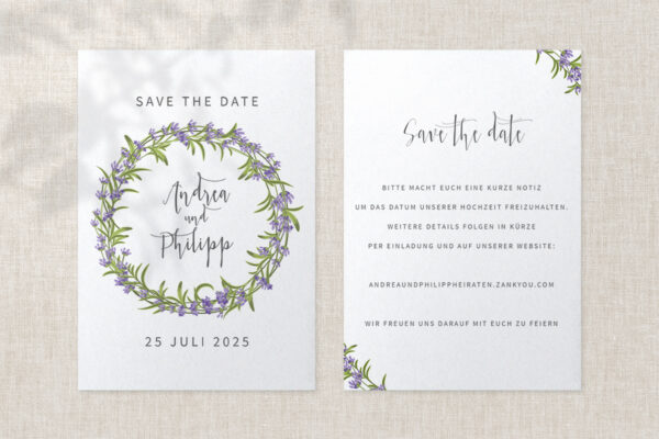 Hochzeitspapeterie Save the Date Angelina Love