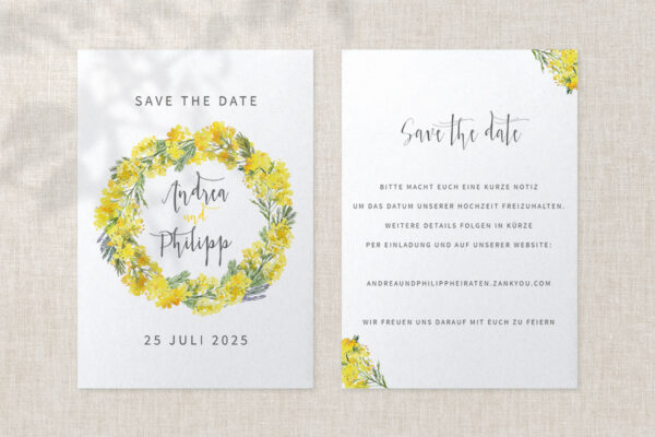 Hochzeitspapeterie Save the Date Angelina Happy